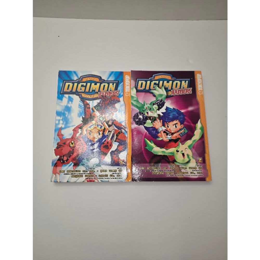Digimon Tamers Volume 1& 2 Yuen Wong Yu Tokyopop English Manga (2004) 1st Print